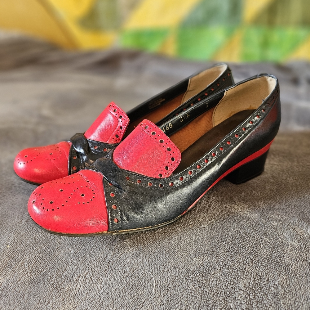 Vintage Unique Low-Heel Oxford Loafers